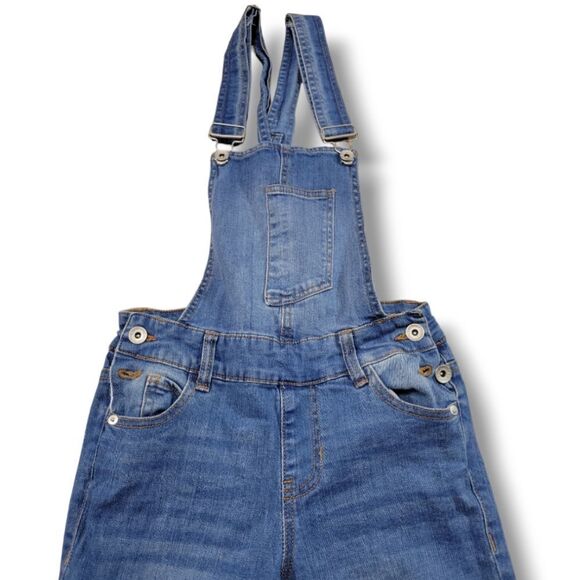 Dollhouse Overall Jeans Size 1 Denim Overalls Skinny Jeans Ankle Distressed Blue - Picture 3 of 6